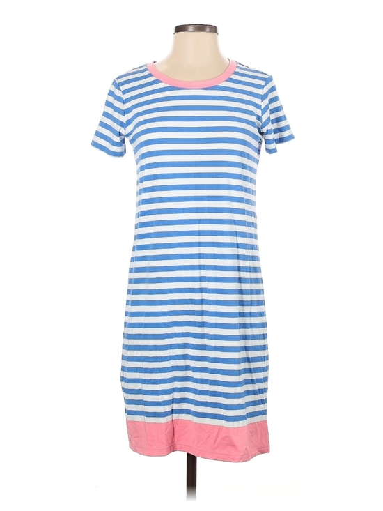 Southern Tide Dresses & Skirts - Southern Tide Blue and White Striped Midi Dress with Pink Trim